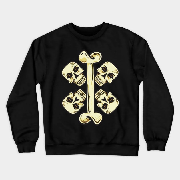 Bone & Cross-Skulls Crewneck Sweatshirt by W00D_MAN